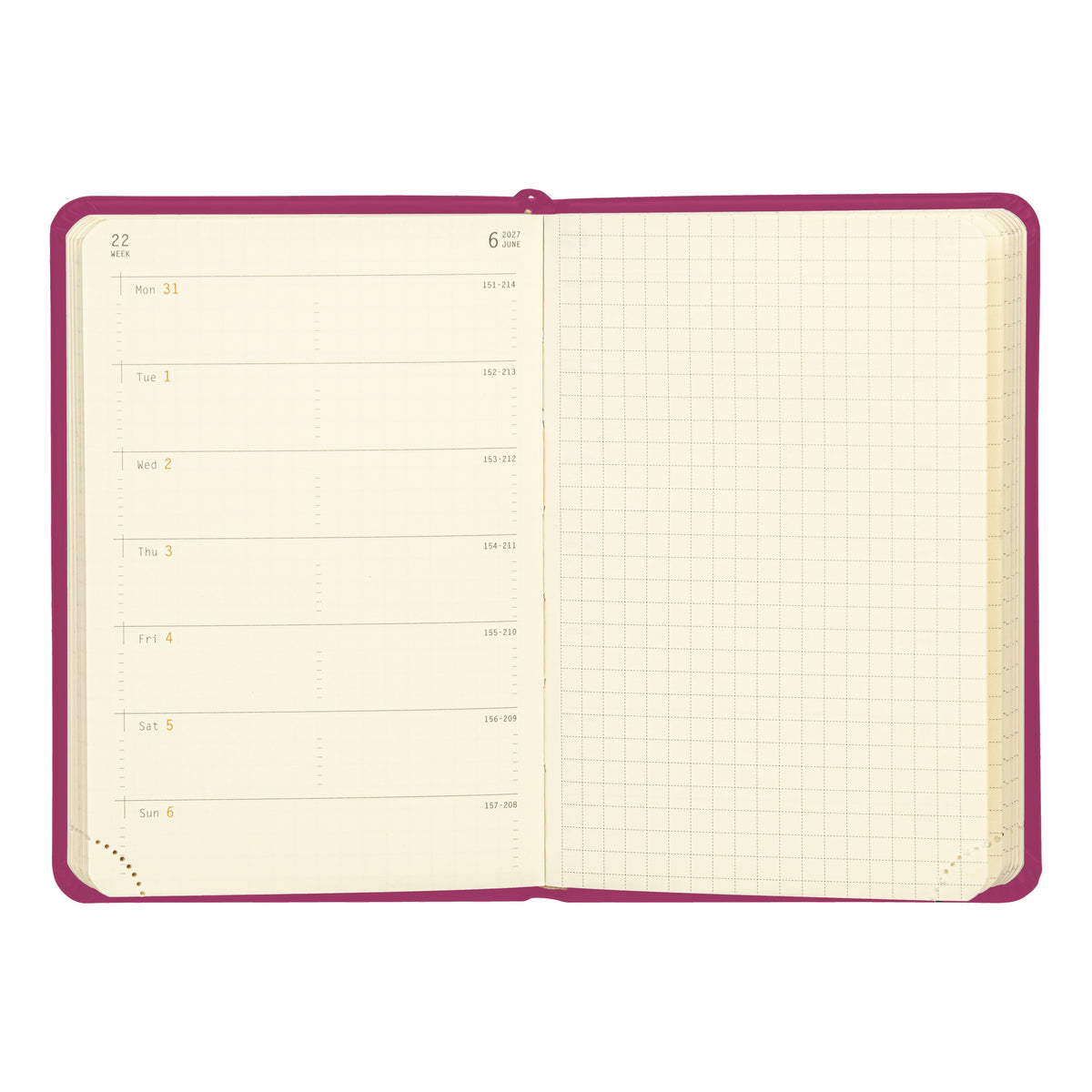 Rhodia 2027 Hard Cover A6 Weekly Horizontal Webplanner - Fuchsia