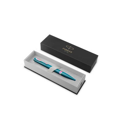 Parker Meridian Ballpoint Pen - Teal / Rainbow Trim