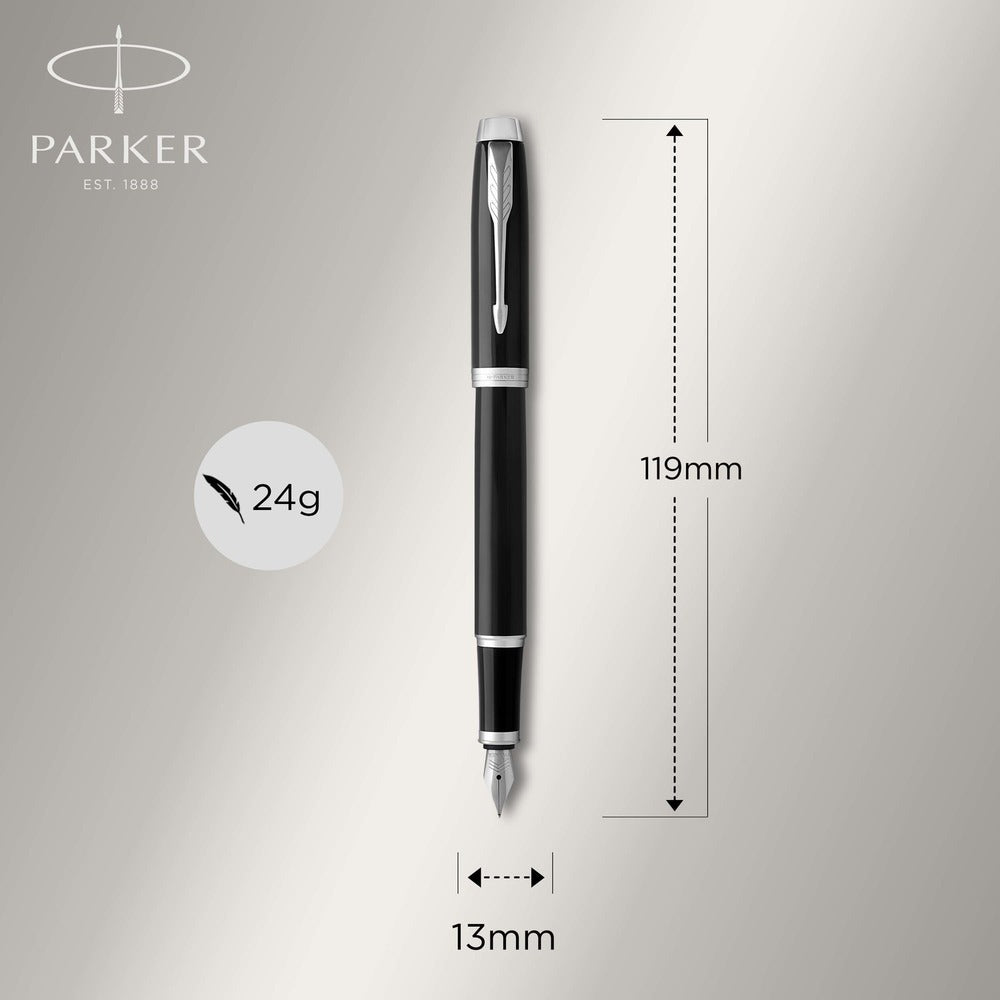Parker IM Fountain Pen and Ballpoint Pen Set - Black / Chrome Trim