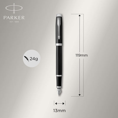 Parker IM Fountain Pen and Ballpoint Pen Set - Black / Chrome Trim