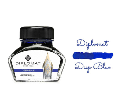 Diplomat Excellence A2 Fountain Pen, Ink Bottle & Pouch Gift Set - Black Lacquer / Chrome Trim