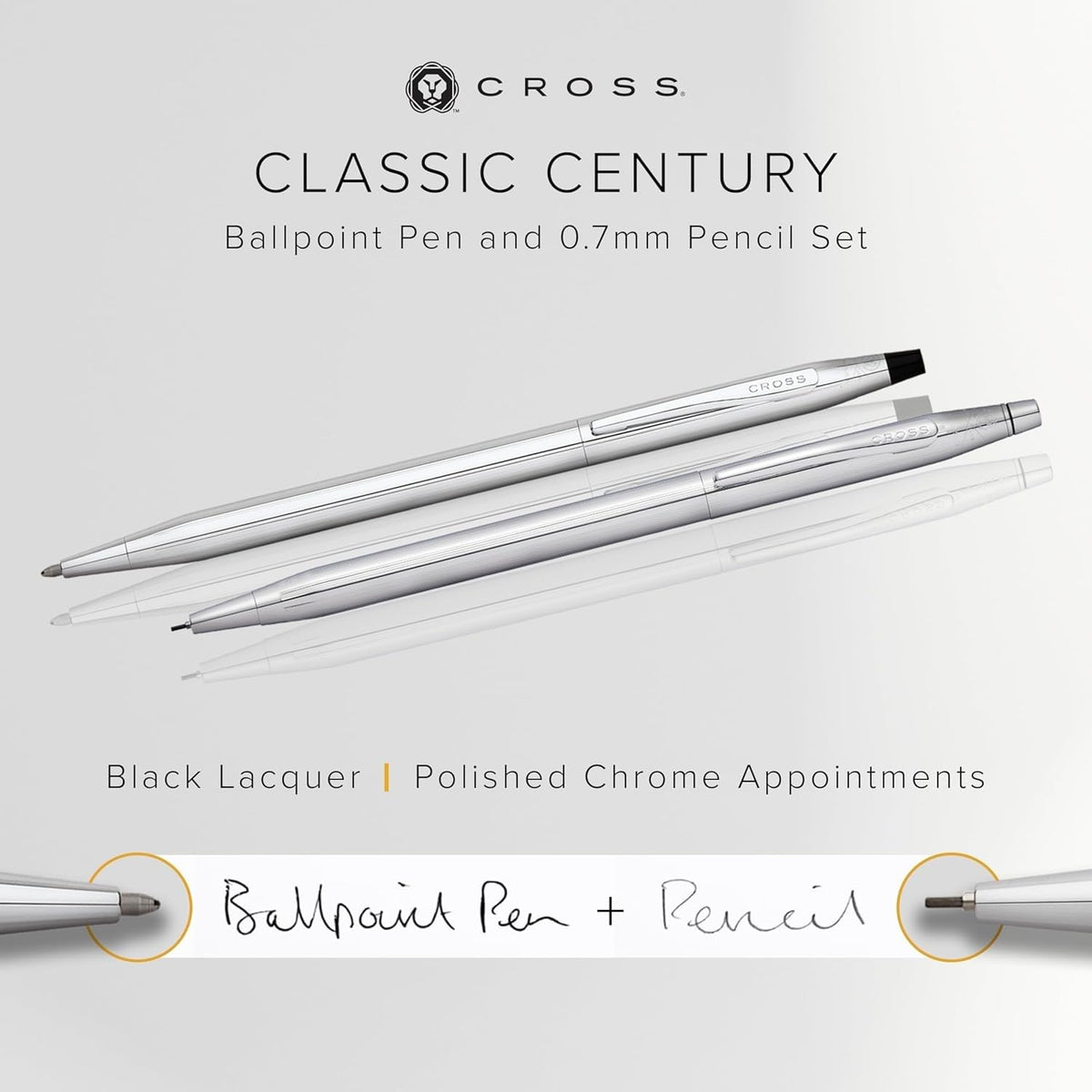 Cross Classic Century Ballpoint Pen & Mechanical Pencil Gift Set - Lustrous Chrome