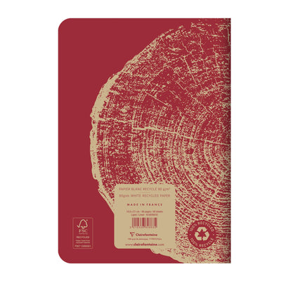 Clairefontaine Forever Notebook 100% Recycled A5 Lined - Red