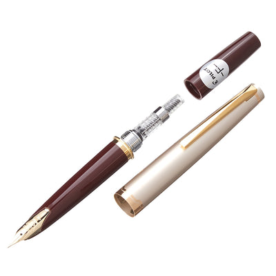 Pilot E95s Fountain Pen - Deep Red & Silver / Gold Trim