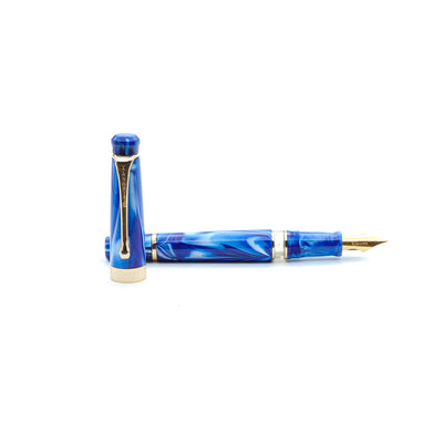 Kanwrite Heritage Fountain Pen - Marble Blue / Gold Trim