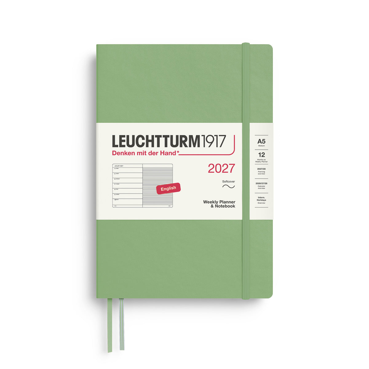 Leuchtturm 1917 Weekly Planner 2027 + Notebook - A5 Soft Cover