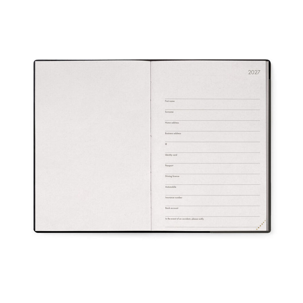 Legami 2027 Medium Weekly Diary / Notebook - Black Suit