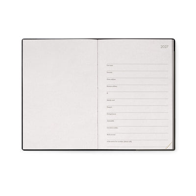Legami 2027 Medium Weekly Diary / Notebook - Black Suit