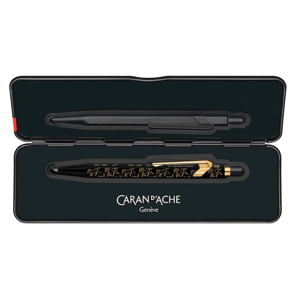 Caran dAche 849 Horse Ballpoint Pen - Black / Gold Trim