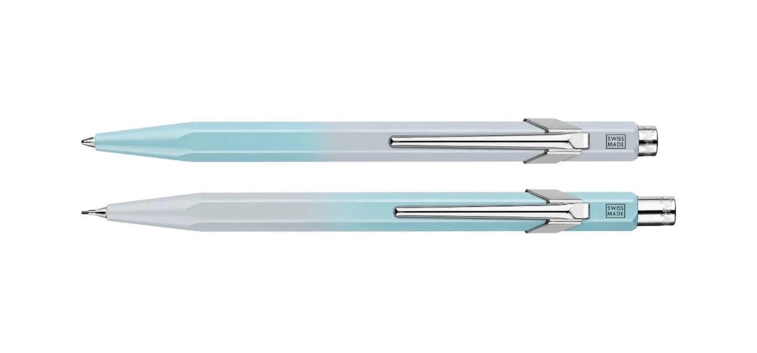 Caran dAche Duo Set 849 Ballpoint Pen & 844 Mechanical Pencil 0.5mm - Blue Lagoon - Limited Edition