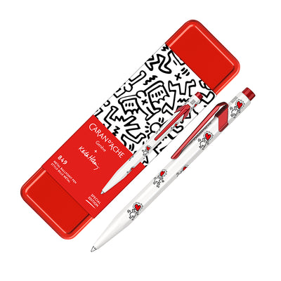 Caran dAche 849 Ballpoint Pen - Keith Haring - White / Red - Special Edition