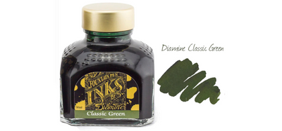 Diamine Ink Bottle 80ml - Green Shades - Assorted Colours