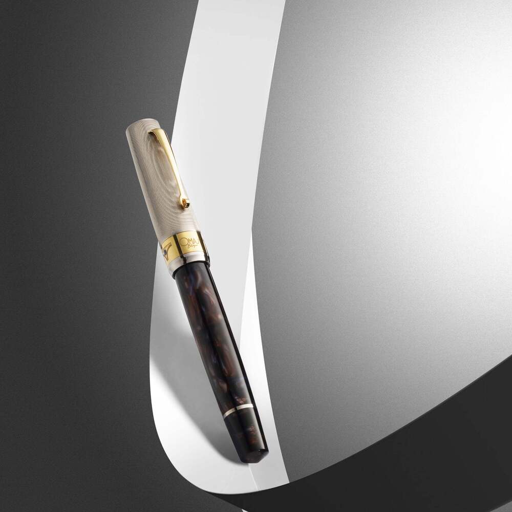 Omas Bologna Fountain Pen - Galassia Argento / Gold Trim - Limited Edition