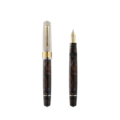Omas Bologna Fountain Pen - Galassia Argento / Gold Trim - Limited Edition