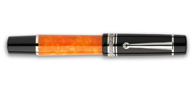 Delta DV2 Mid Size Fountain Pen - Orange / Palladium Trim
