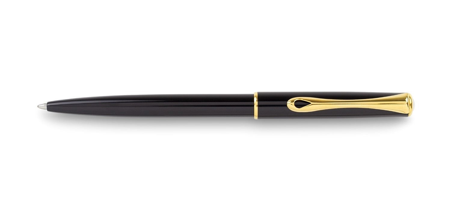Diplomat Traveller Ballpoint Pen - Black Lacquer / Gold Trim