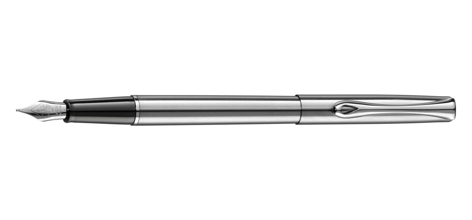 Diplomat Traveller Fountain Pen - Stainless Steel / Chrome Trim