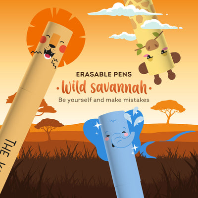 Legami Erasable Gel Pen Set of 3 - Wild Savannah