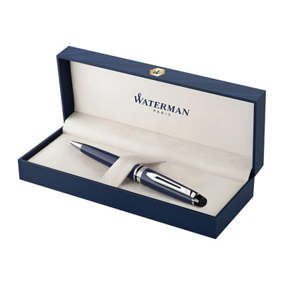 Waterman Expert Ballpoint Pen - Blue / Chrome Trim