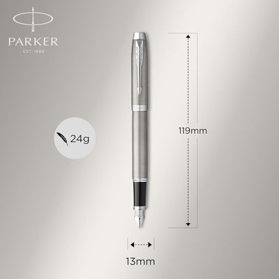 Parker IM Fountain Pen and Ballpoint Pen Set - Stainless Steel / Chrome Trim