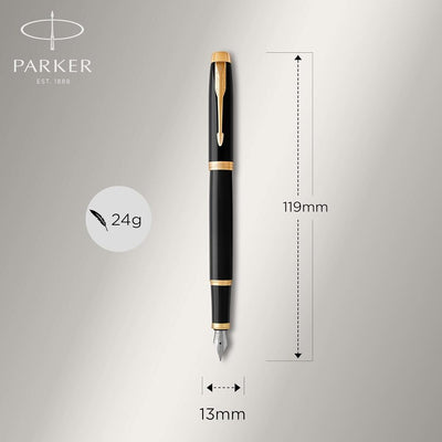 Parker IM Fountain Pen and Ballpoint Pen Set - Black / Gold Trim