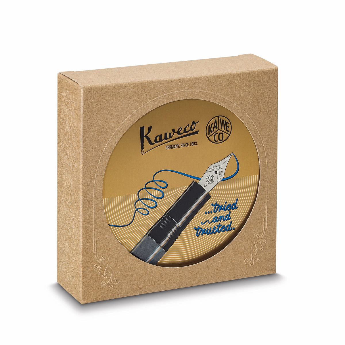 Kaweco Piston AL Sport Fountain Pen Set - Black / Gold Trim