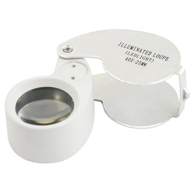 LED Rechargeable Jewellers Loupe 40x 25mm - White
