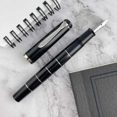 Pelikan Classic M 215 Fountain Pen - Black / Silver Rings