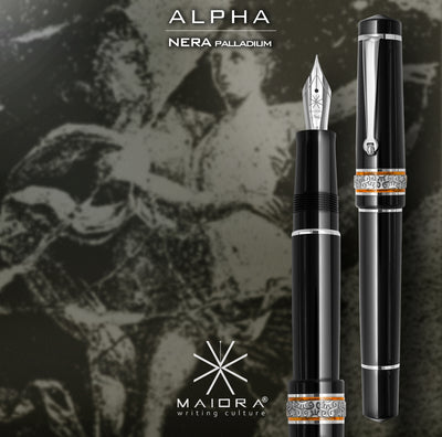 Maiora Alpha Fountain Pen - Nera / Palladium Trim