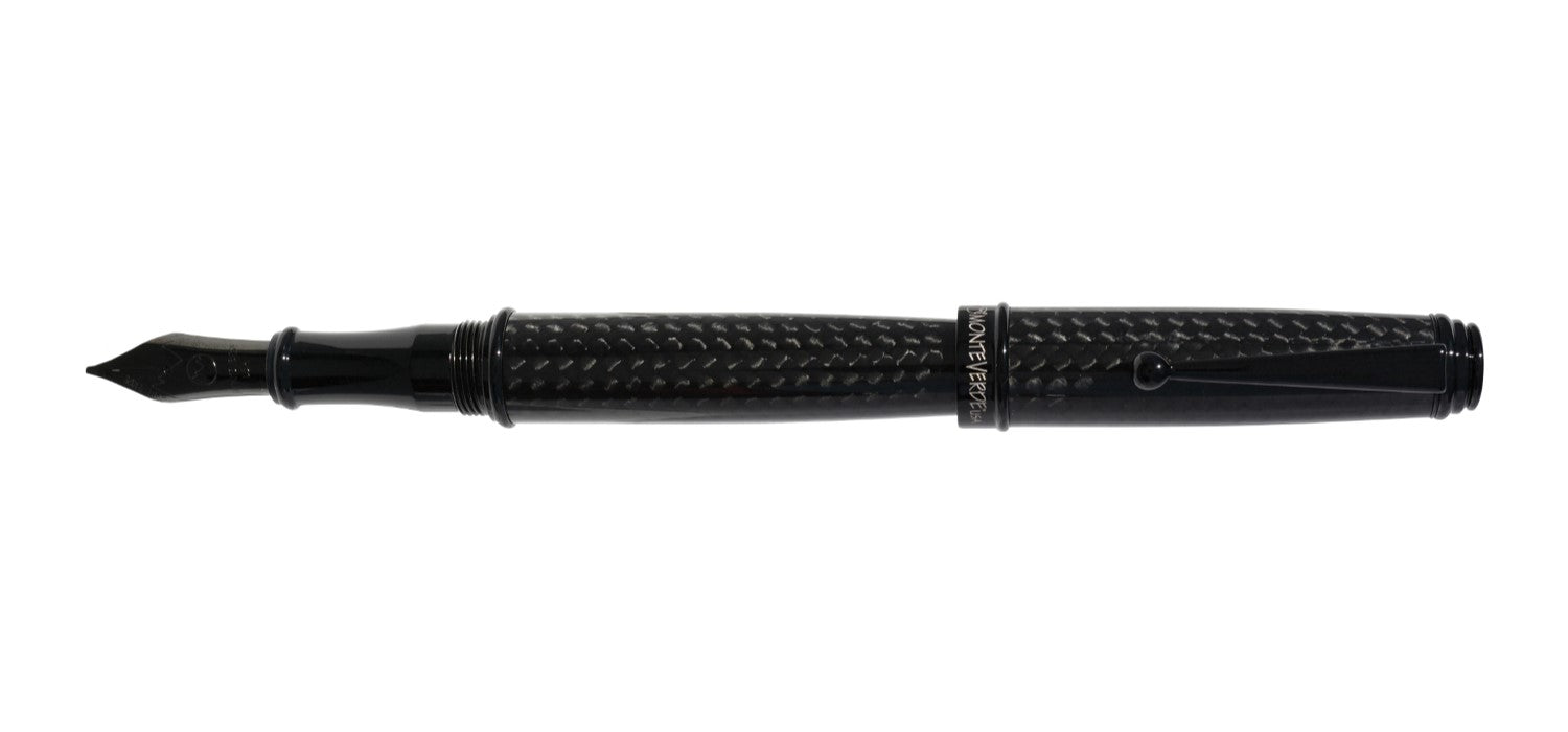 Monteverde Invincia Deluxe Fountain Pen - Carbon / Black Trim