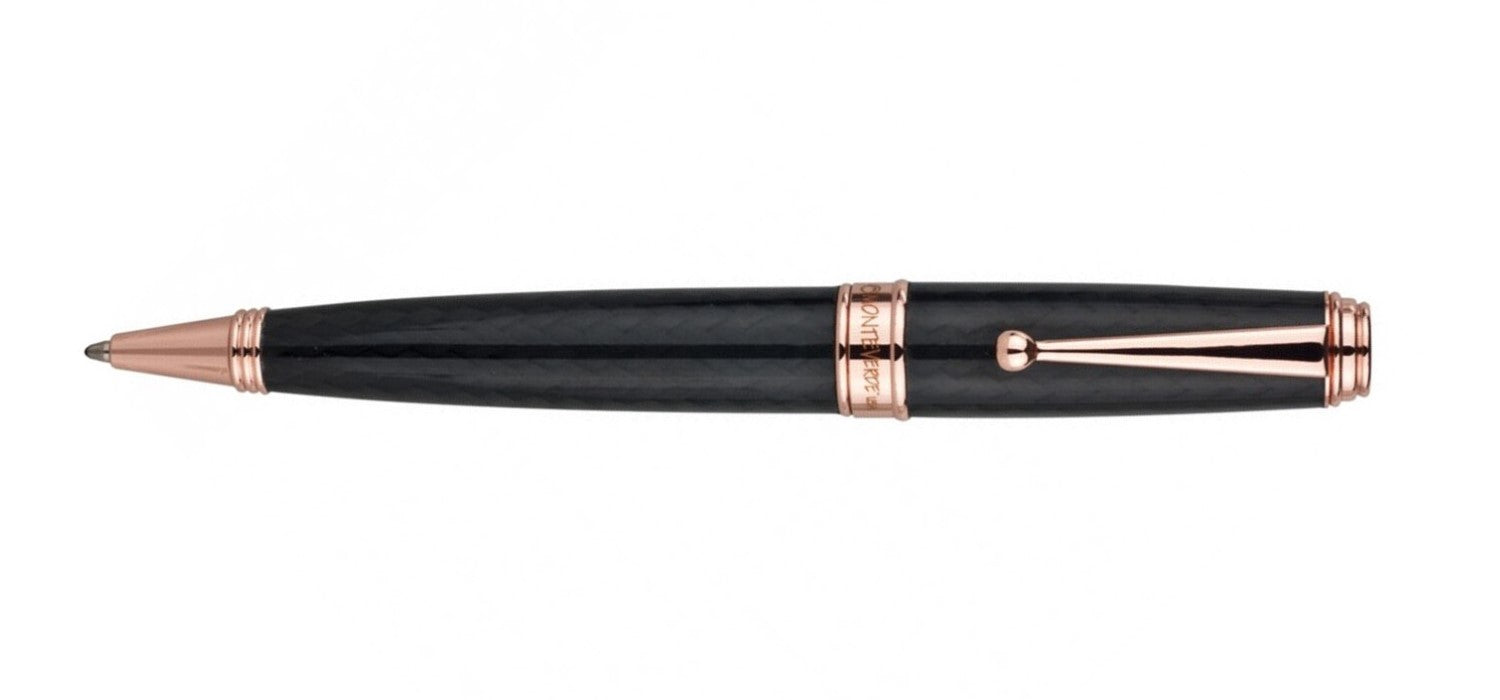 Monteverde Invincia Deluxe Ballpoint Pen - Carbon / Rose Gold Trim