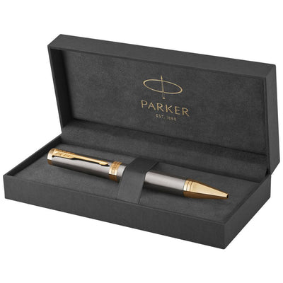 Parker Ingenuity Ballpoint Pen - Grey Lacquer / Gold Trim