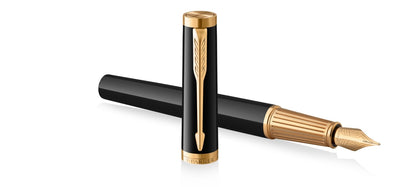 Parker Ingenuity Fountain Pen - Black Lacquer / Gold Trim