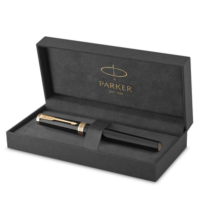 Parker Ingenuity Fountain Pen - Black Lacquer / Gold Trim