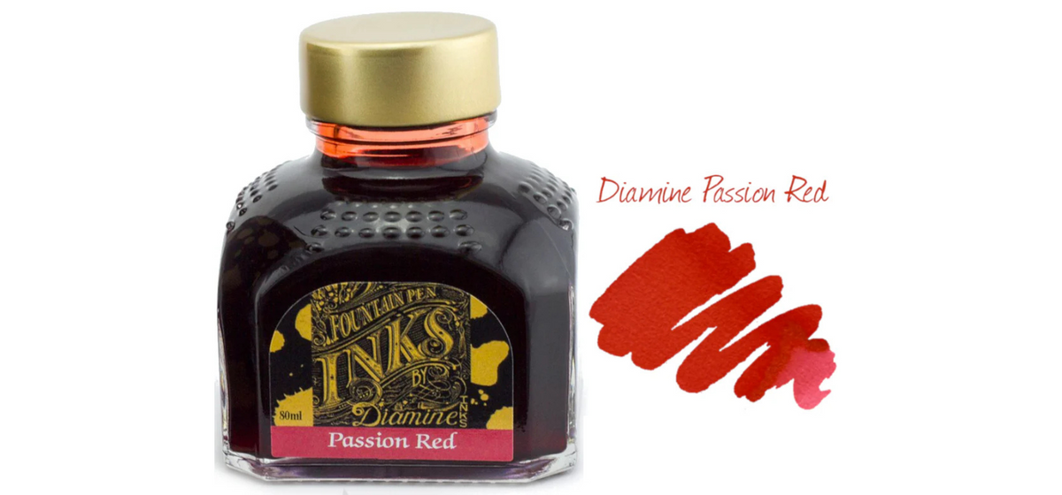 Diamine Ink Bottle 80ml - Red Shades - Assorted Colours