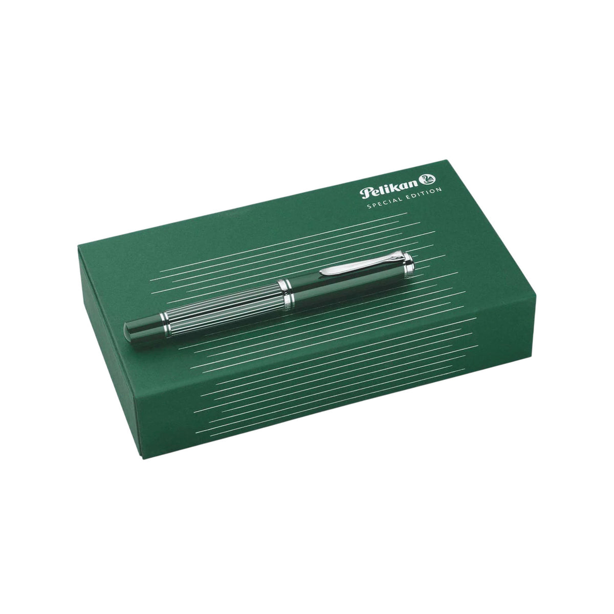 Pelikan Souveran M 815 Fountain Pen - Metal Striped Green - Special Edition