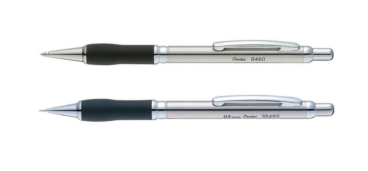 Pentel Sterling Ballpoint Pen & 0.5mm Mechanical Pencil Set - Stainless Steel / Chrome Trim