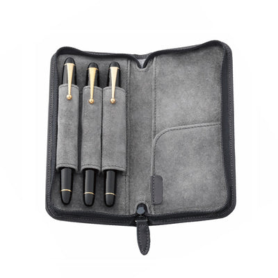 Pilot Pensemble Leather Three Pen Case - Black