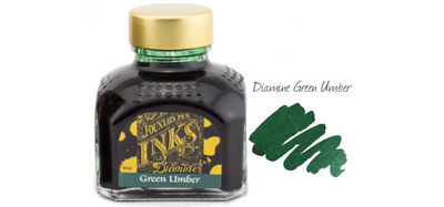 Diamine Ink Bottle 80ml - Green Shades - Assorted Colours