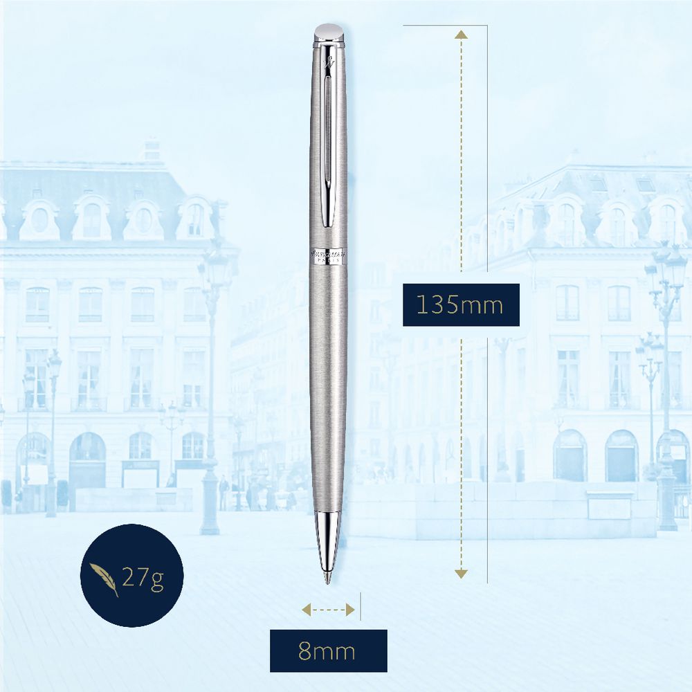 Waterman Hemisphere Ballpoint Pen - Stainless Steel / Chrome Trim