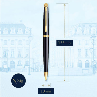 Waterman Hemisphere Ballpoint Pen - Black Lacquer / Gold Trim