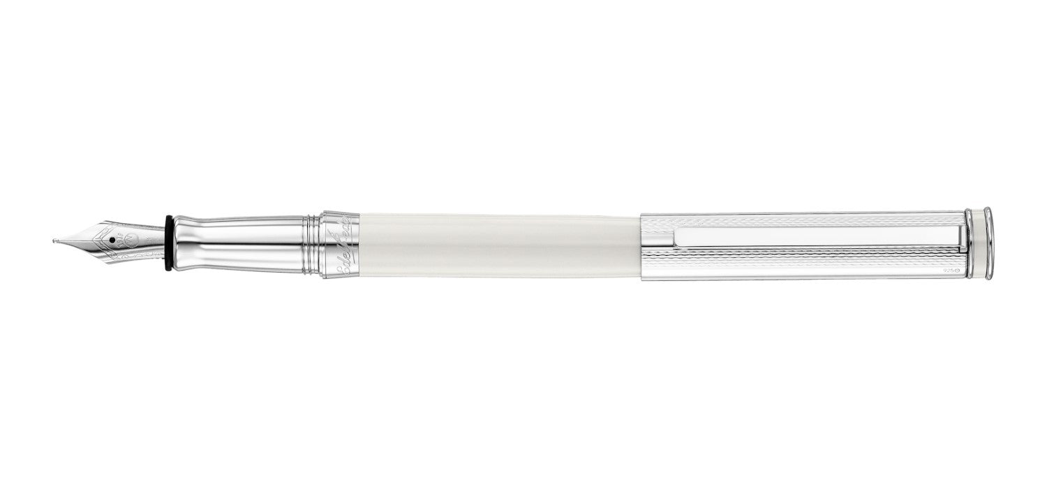 Waldmann Edelfeder Fountain Pen - White Lacquer / Barleycorn Sterling Silver