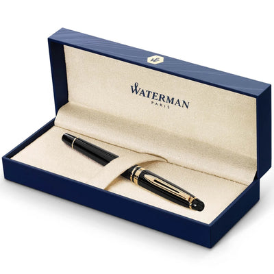 Waterman Expert Rollerball - Black Lacquer / Gold Trim