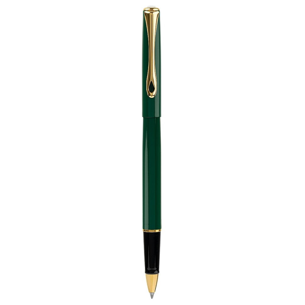 Diplomat Traveller Rollerball Pen - Dark Green Lacquer / Gold Trim