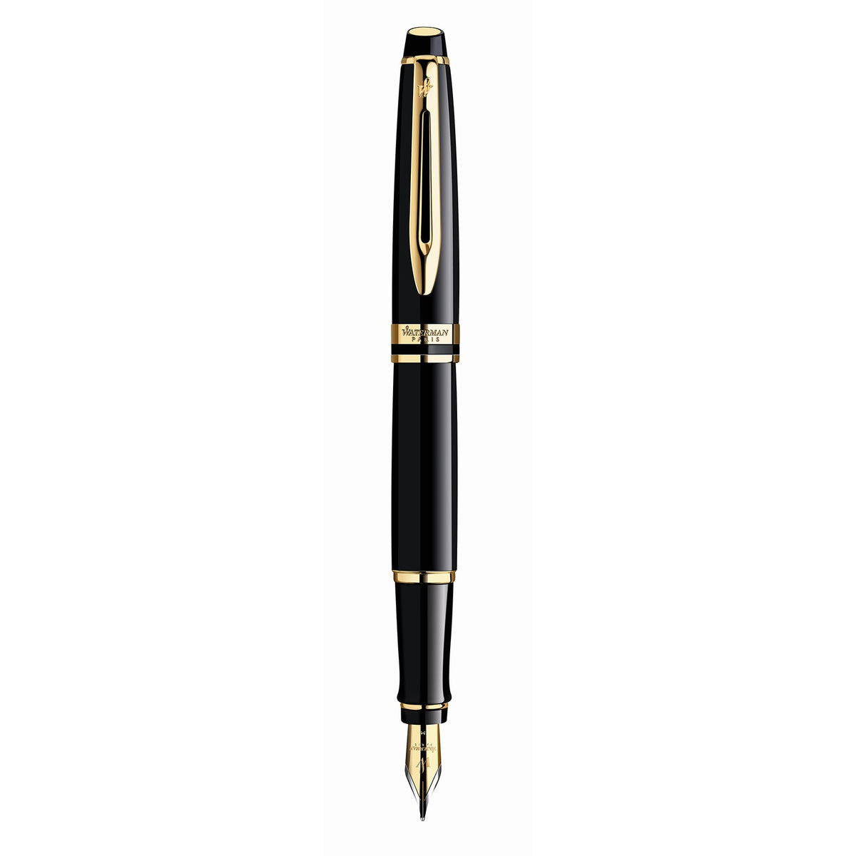 Waterman Expert Fountain Pen - Black Lacquer / Gold Trim