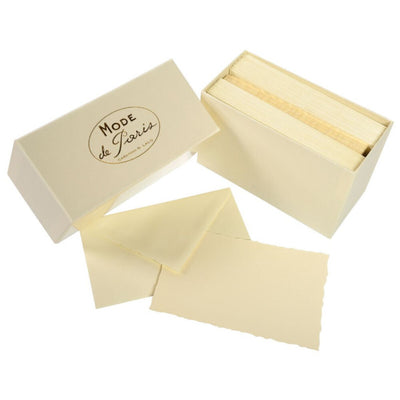 G. LALO Mode de Paris gift box of 30 cards & 30 envelopes - Ivory