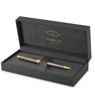 Parker Sonnet Ballpoint Pen - Grey Core Lacquer / Gold Trim