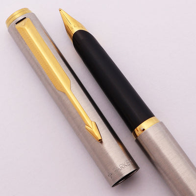 Parker 95 Fountain Pen - Stainless Steel / Gold Trim