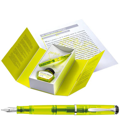 Pelikan Classic M 205 Highlighter Fountain Pen & Ink Set - Neon Yellow