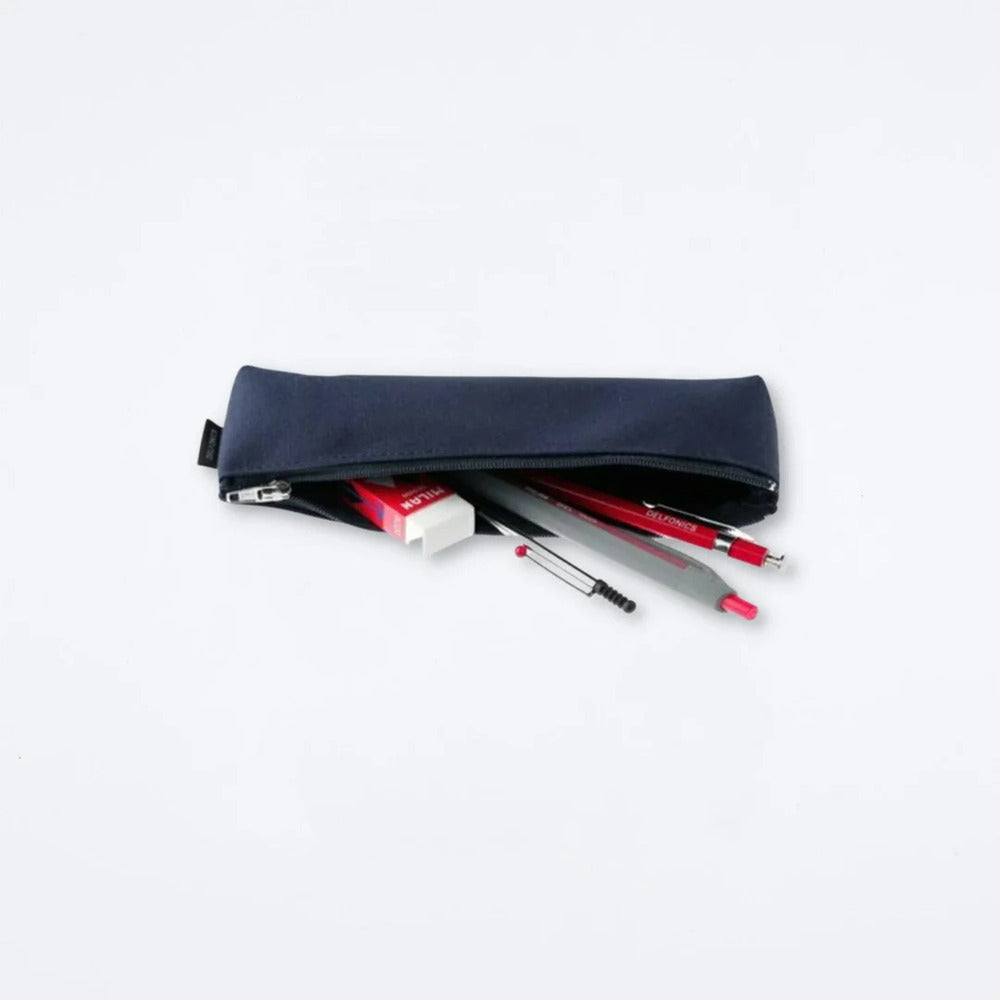 Delfonics "Marek" Canvas Flat Pencil Case - Dark Blue